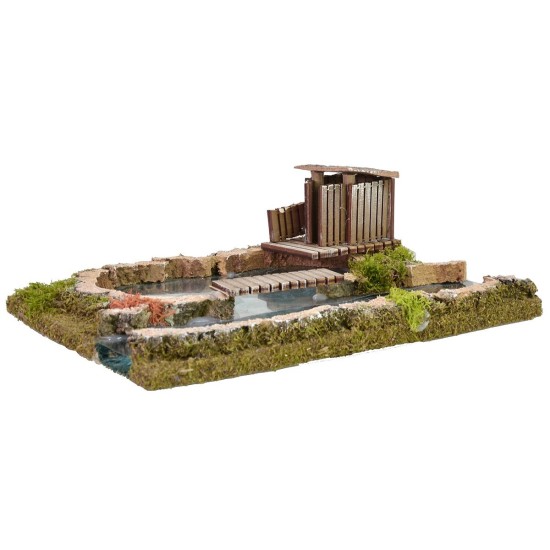 Lago effetto profondità con capanno cm 26x18x12 h