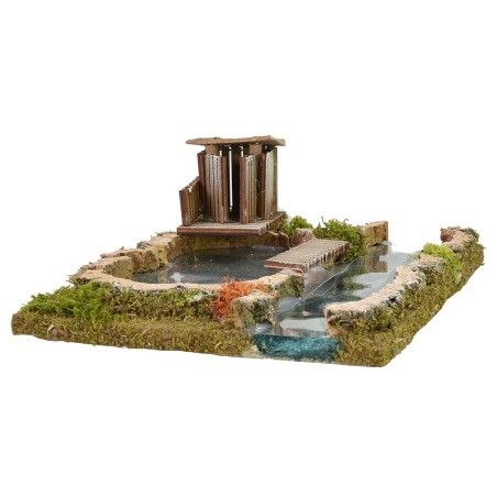 Lago effetto profondità con capanno cm 26x18x12 h altezza