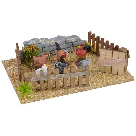 Cercado para animales de corral cm 19x15x5 h altura, estatuas.