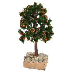 Árbol de naranjas con base de 4x4x13 cm de altura, base, árbol, estatuas. 2