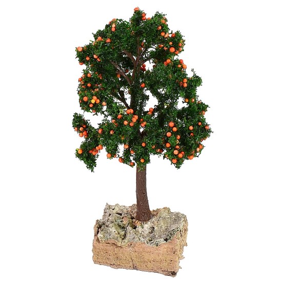 Árbol de naranjas con base de 4x4x13 cm de altura, base, árbol, estatuas.
