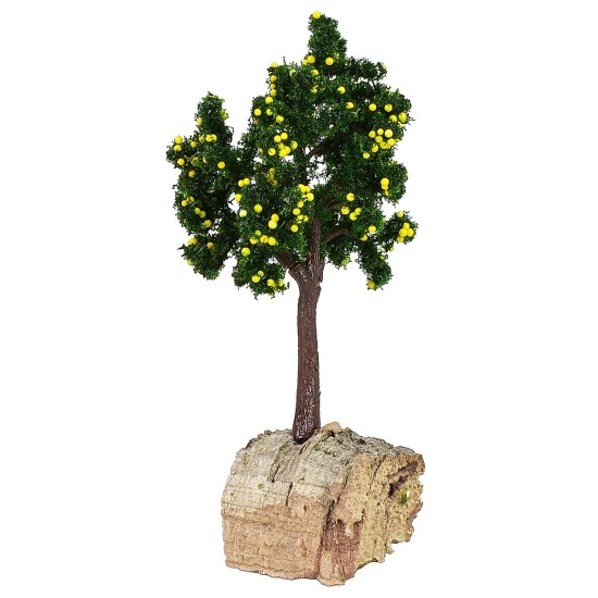Árbol de limones con base de 4x4x13 cm de altura, base, limones, estatuas.
