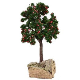 Árbol de manzanas rojas con base de 4x4x13 cm h