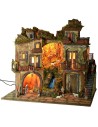 Illuminated 18th century style crib with waterfall complete