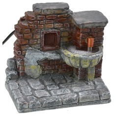 Fountain with brick effect wall in working resin cm