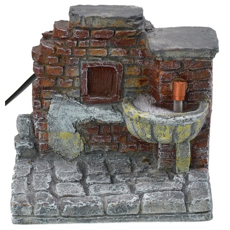 Fountain with brick effect wall in working resin cm