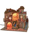 Illuminated 18th century crib with waterfall cm 70x50x64 h