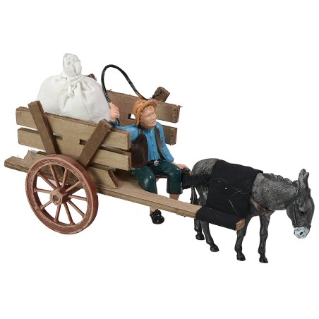 Carro con sacchi e carrettiere cm 20x7,5x10 h carro, altezza