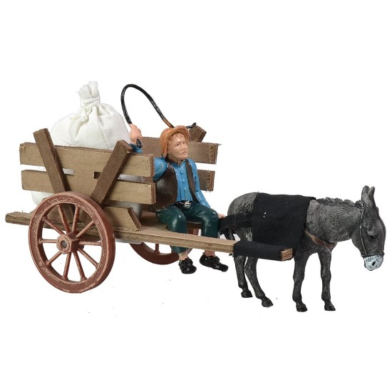 Carro con sacchi e carrettiere cm 20x7,5x10 h carro, altezza