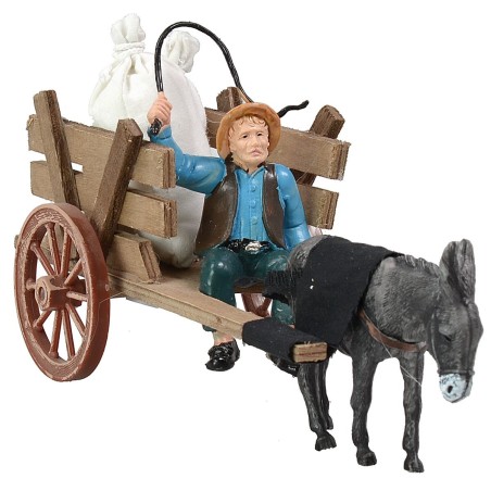 Carro con sacchi e carrettiere cm 20x7,5x10 h carro, altezza