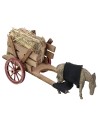 Carro con fieno e asino cm 20x7,5x8 h carro, altezza, statue
