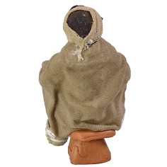 Pastor sentado con bastón serie 10 cm tela, bastón, mano 2