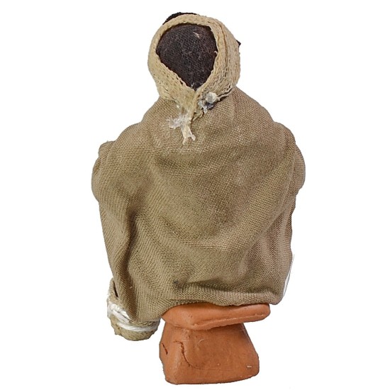 Pastor sentado con bastón serie 10 cm tela, bastón, mano