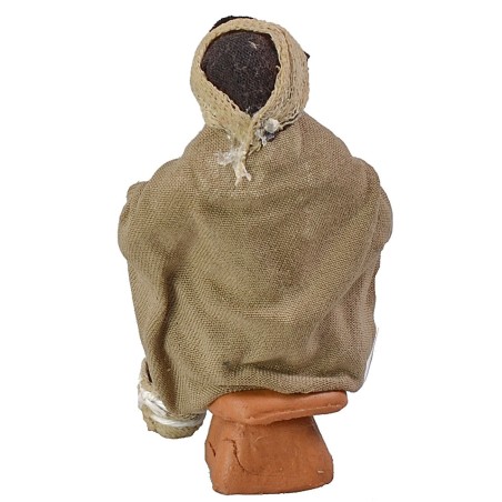 Pastor sentado con bastón serie 10 cm tela, bastón, mano