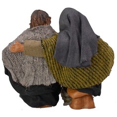 Pareja de borrachos sentados serie 10 cm borrachos, tela, serie 2