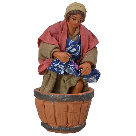 Pigiatrice d'uva 10 cm mastello, terracotta, altezza, tessuto