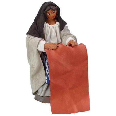 Donna che sbatte i panni 10 cm altezza, panni, base