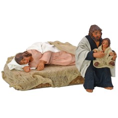 Nativity series 10 cm Joseph, series, reclining, fabric, Jesus 2