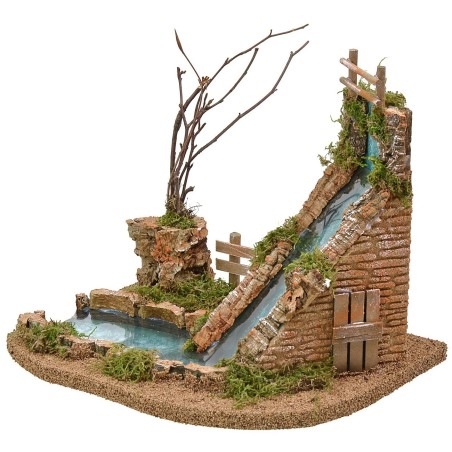 Cascada con efecto profundidad cm 28x20x21 h. Mundo Pesebres