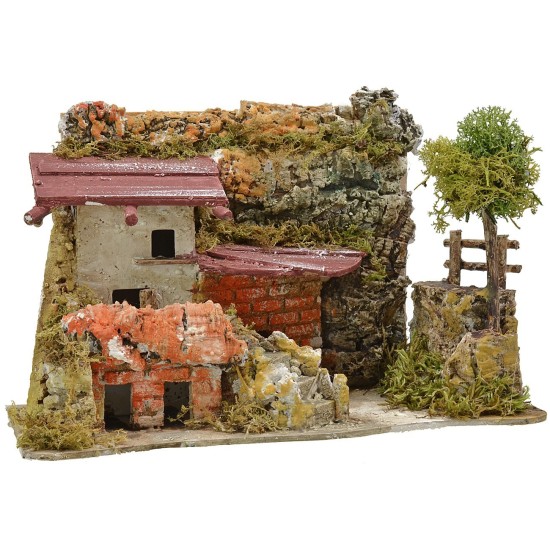 The house filled with throw-wood cm 27x12x18 h.