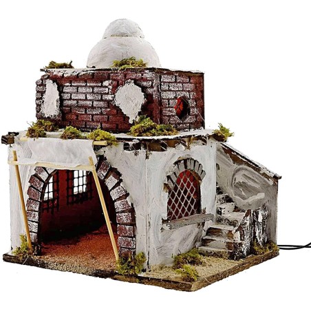 Casa árabe con tienda iluminada cm 26x20x30 h. Mundo Pesebres