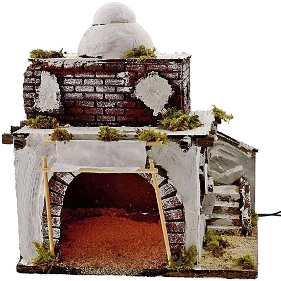 Casa árabe con tienda iluminada cm 26x20x30 h. Mundo Pesebres