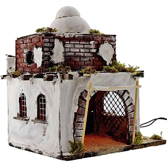 Casa Araba con tenda illuminata cm 26x20x30 h. Mondo Presepi