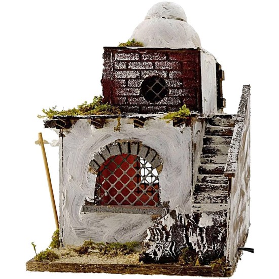 Casa Araba con tenda illuminata cm 26x20x30 h. Mondo Presepi