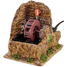 Molino de agua en funcionamiento para belén de 12x10x13 cm de 2