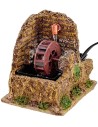 Molino de agua en funcionamiento para belén de 12x10x13 cm de