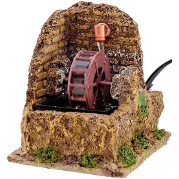 Molino de agua en funcionamiento para belén de 12x10x13 cm de