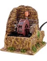 Molino de agua en funcionamiento para belén de 12x10x13 cm de