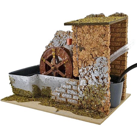 Molino de agua pesebre cm 20x14x15 h. 