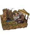 Molino de agua con arroyo para belén de 32x18x24 cm de altura.