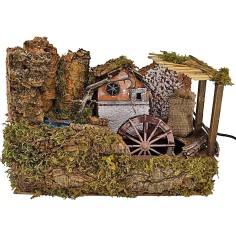 Molino de agua con arroyo para belén de 32x18x24 cm de altura. 2