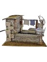 Stenditoio gocciolante con fontana presepe cm 20x14x13 h. -