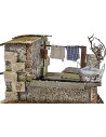 Stenditoio gocciolante con fontana presepe cm 20x14x13 h. -