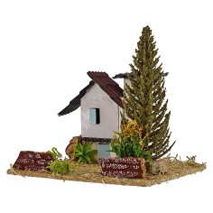 Casas para belén con árbol de 13,5x13,5x9 cm h Mundo 2