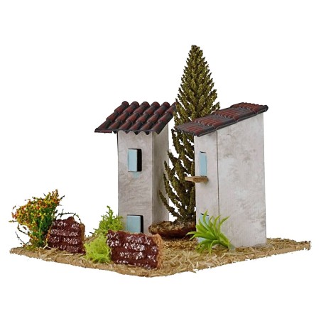 Case per presepe con albero cm 13x13x9h Mondo Presepi