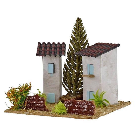Case per presepe con albero cm 13x13x9h Mondo Presepi