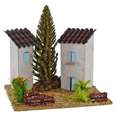 Case per presepe con albero cm 13x13x9h Mondo Presepi