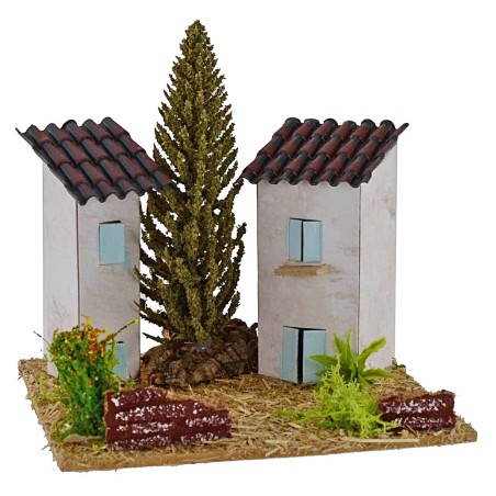 Case per presepe con albero cm 13x13x9h Mondo Presepi
