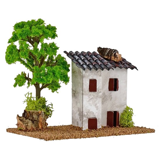 Houses for nativity scene with tree cm 15x8x9 h