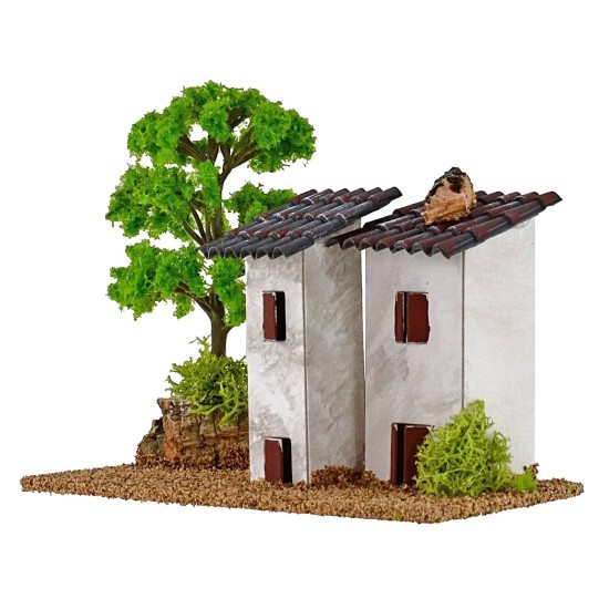 Casette per presepe con albero cm 15x8x9 h Mondo Presepi