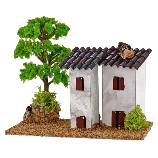 Casette per presepe con albero cm 15x8x9 h Mondo Presepi