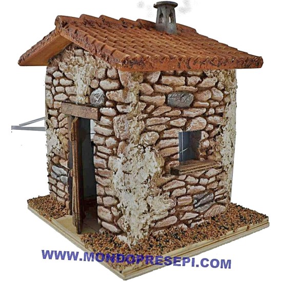 Stone house with smoke cm 15x12x19 h.
