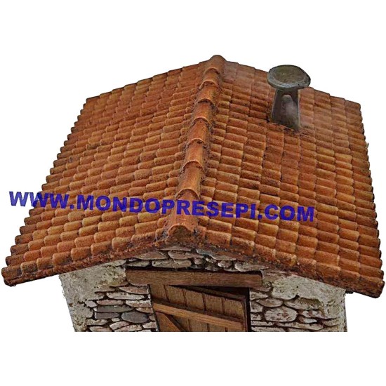 Casa in pietra con fumo cm 25x22x24 h. Mondo Presepi