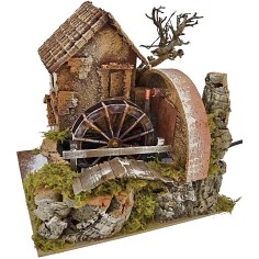 Casa con molino de agua en funcionamiento de 24x20x22 cm h. 2