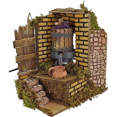 Torchio con vino funzionante cm 10x15x15 h. Mondo Presepi