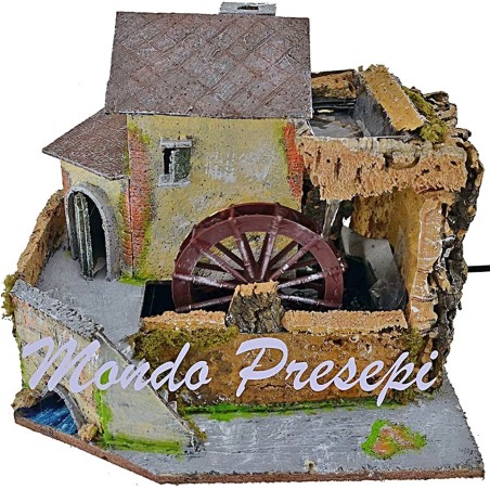 Mulino ad acqua napoletano funzionante Mondo Presepi